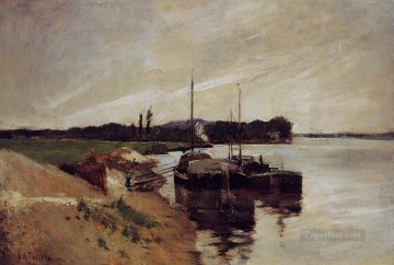 Desembocadura del Sena Paisaje marino impresionista John Henry Twachtman Pinturas al óleo